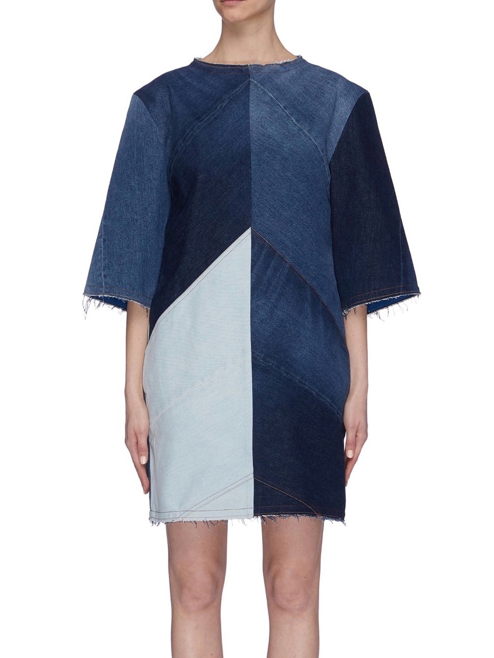 Acne Studios Denim Patchwork Mini Dress Small
